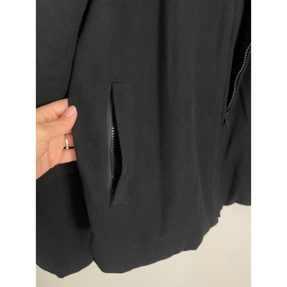 Alpine Swiss Men L Black Wool Blend Jacket‎ Full Zip Collared Coat Classic Clean - Picture 5 of 12